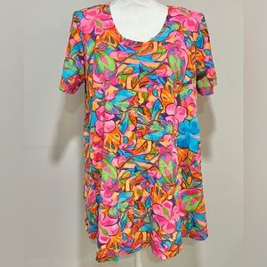 Vintage 80s J. Michelle California Vibrant Floral Print Shirt